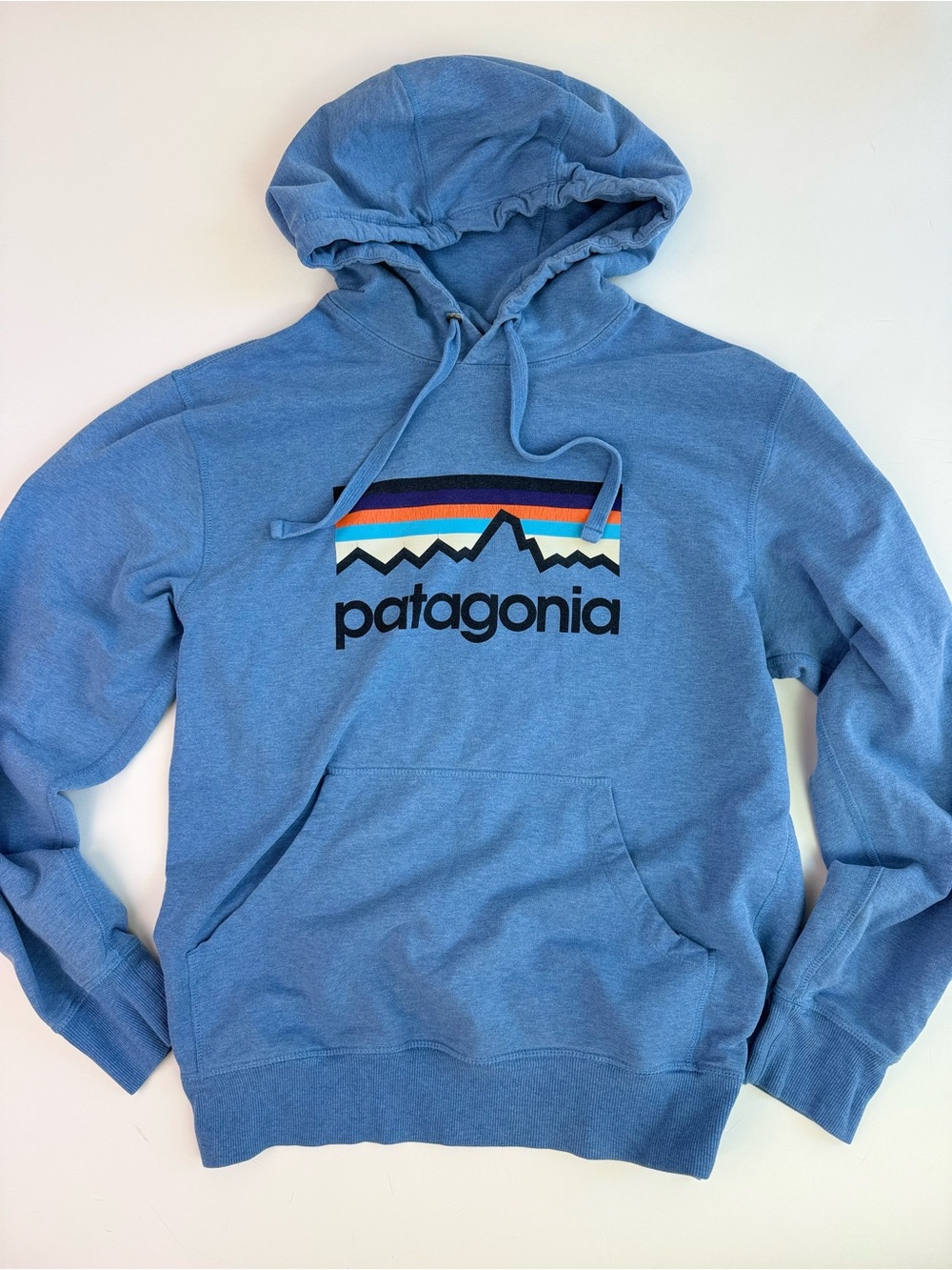 Patagonia Logo Pullover Hoodie Blue Men’s Size S